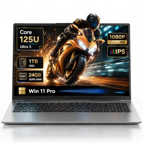 MITUNTUN Portátil 15,6", Ultra 5 125U, 24GB DDR5, 1TB SSD, FHD IPS