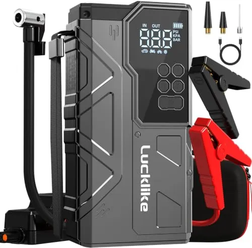 Lucklike 7000A Arrancador de Baterías de Coche con Compresor de Aire 150PSI