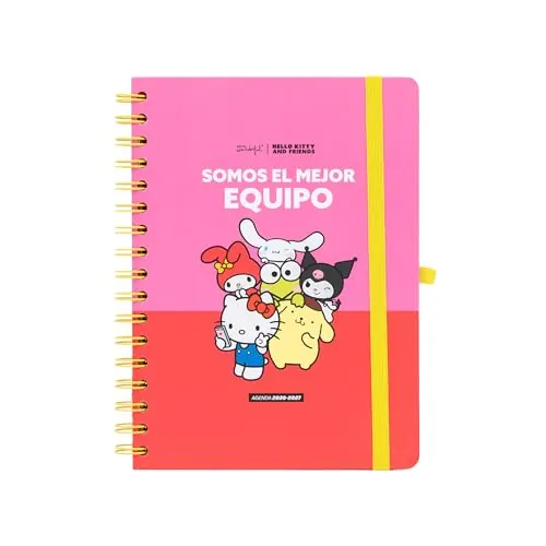 Mr. Wonderful - Agenda escolar Hello Kitty 2026-2027 Semanal con Pegatinas y Extras – Planificador Completo Septiembre 2026 a Agosto 2027