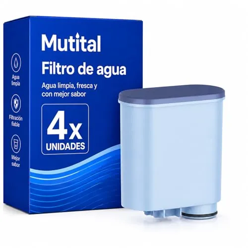 Mutital filtros de agua para cafetera compatible con Philips AquaClean, filtro para cafetera espresso 3200, apto para cafeteras automáticas, filtro antical específico (CA6903) (4 Unidades)