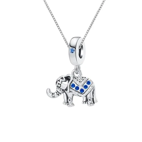 ZakiaHo Collares con colgante de elefante para mujeres y niñas, delicados regalos de joyería de cumpleaños y Navidad, Acero inoxidable Cobre, No es una piedra preciosa