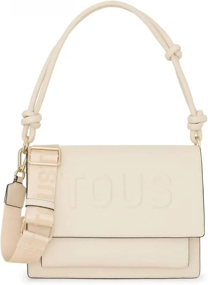TOUS Bandolera Mediana Audree Beige, Para Mujer, Medidas 18 x 25 x 12,5 cm, Colección Tous La Rue New