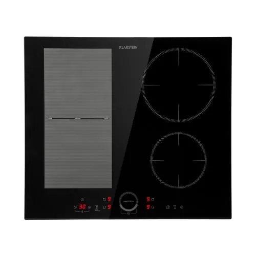 Klarstein Placa Induccion Eléctrica 7000W, Vitrocerámica Inducción Eléctrica de 4 Fuegos, Placas de Cocción de Sobremesa, Control Táctil, Placas de Cocción de Inducción, Placas Eléctricas para Cocinar
