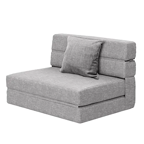 ANONER Sofá Cama Plegable 4 en 1, Gris Claro