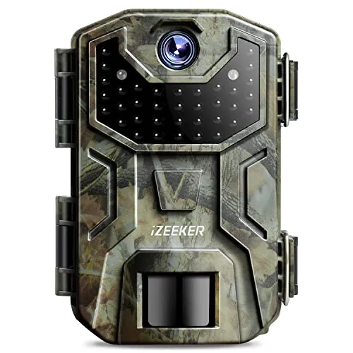 iZEEKER Cámara de Caza 32MP 1080P, Cámaras Caza con LED Infrarrojos sin Brillo de 940nm Visión Nocturna activada por Movimiento IP66 Impermeable para observación de Vida Silvestre Seguridad Interior