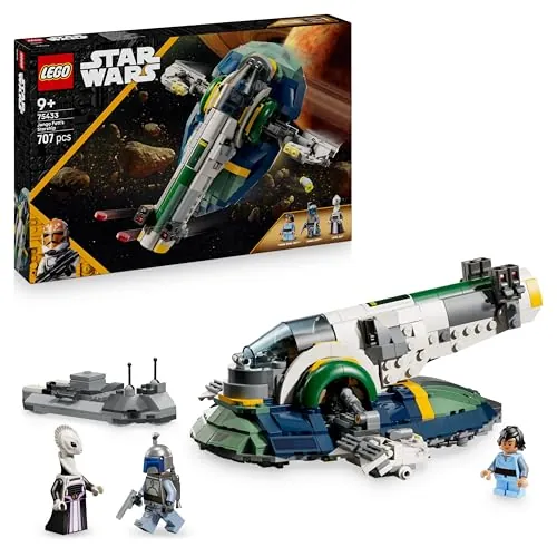 LEGO Star Wars 75433 Nave Estelar de Jango Fett - Nave de Juguete con Alas Que Rotan y 3 Minifiguras Inc. Boba Fett - Regalo para Niños de 9+ Años Fans de El Ataque de los Clones
