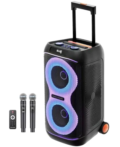 GKDT63 Altavoz Karaoke Profesional, Altavoz Karaoke con Microfono Inalambrico, Potencia Pico 600W, Altavoz Bluetooth Portátil con Ruedas y Mango Extensible, Luces LED, TWS, Para Fiestas al Aire Libre