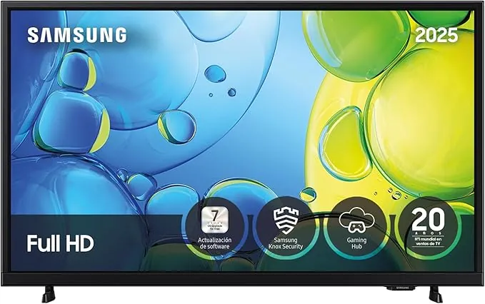 Samsung TV 32 Pulgadas Full HD F6005 4K Smart TV, Más Contraste con HDR, Sonido con OTS Lite, más de 500 Canales TV Plus y Tus Datos protegidos Knox Security