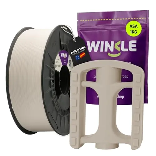 WINKLE Filamento ASA Natural | Filamento Impresora 3D | Filamento ASA 1,75mm 1kg | ASA Natural | Compatible con Mayoría Impresoras 3D | Precisión Dimensional | Resistente | Bobina 1kg