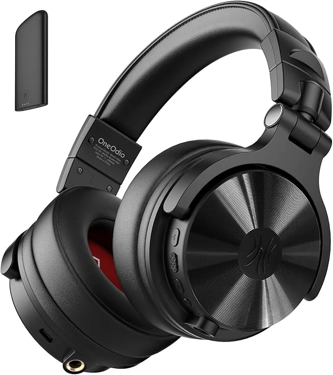 OneOdio Studio MAX 1 Auriculares DJ Inalámbricos, 120H Autonomía, Audio Hi-Res/LDAC, 20ms Baja Latencia, Conexión Dongle/Bluetooth 5.3/3,5 mm/6,35 mm para Monitores, Guitarra, Teclado y Podcast