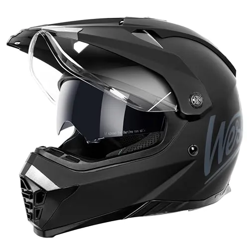 Westt Casco Moto Certificado ECE 22.06 Casco Motocross para Hombre Mujer Certificado ECE 22.06 Casco Enduro con Visera y Parasol Carcasa Robusta de ABS, Forro Lavable, Ideal para Enduro, Ciudad y MTB