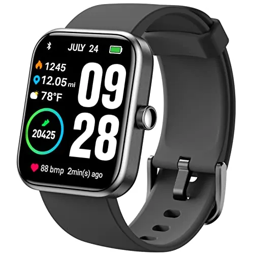 TOZO Reloj Inteligente S2 Alexa para Mujeres y Hombres, rastreador de Fitness Integrado con Monitor de frecuencia cardíaca y oxígeno en Sangre, Monitor de sueño, Pantalla táctil HD Impermeable 5 ATM