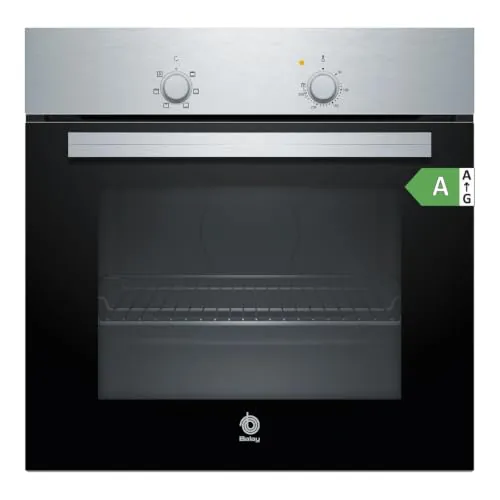 Balay, Horno, 5 funciones, 60 cm, Control Mecánico, Negro/Inox, 3HB1000X0