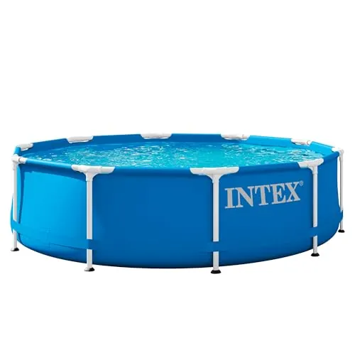 Intex Piscina redonda azul con estructura metálica elevada - Ø 305 x 76 cm