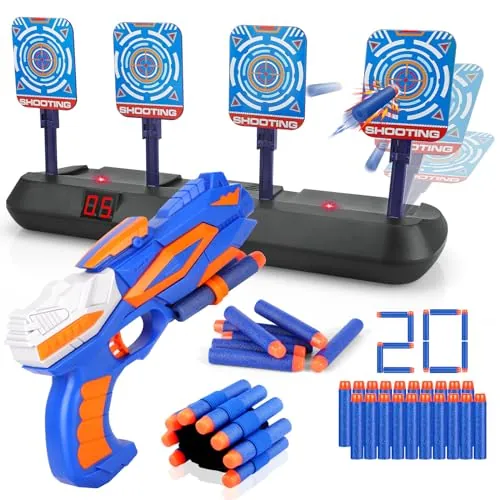 Diana para Nerf con Pistola, Objetivo de Tiro Electronica Automático | 20 Balas & Muñequeras, Juguete Gun Niños 3 4 5 6 7 8 9 10 11 12 Años Regalos Cumpleaños Navidad Juego Infantil