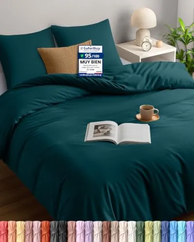 Utopia Bedding Funda Nordica Cama 180 - Microfibra Juego de Funda Nordica 240x260 cm y 2 Fundas de Almohada 65x65 cm (Cerceta)