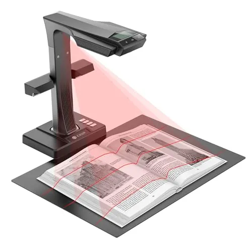 CZUR ET24 Pro Escáner para Libros, Escáner Profesional de Documentos 24MP con Tecnología Auto-Plano, Capacidad A3, Soporte HDMI y Compatibilidad con Windows/macOS/Linux