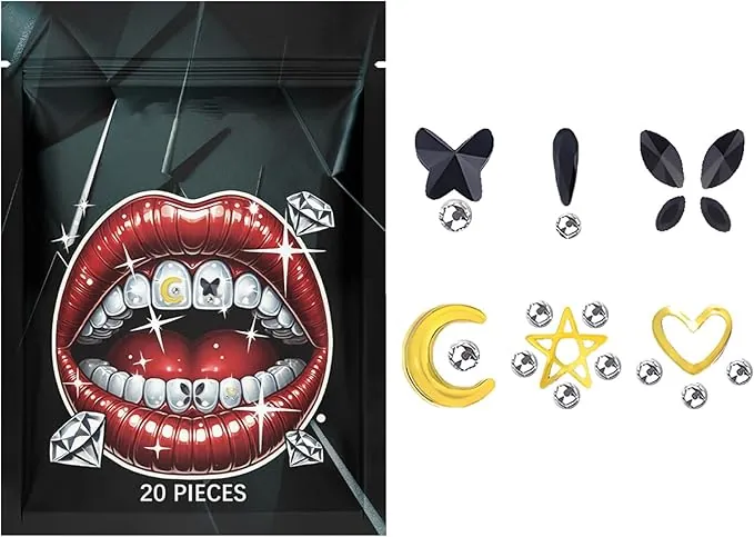 Joyería de dientes, gemas de dientes de de moda para niñas, kit de gemas de dientes de moda, gemas de dientes de para niñas, kit de iniciación de joyería de dientes, brillo con