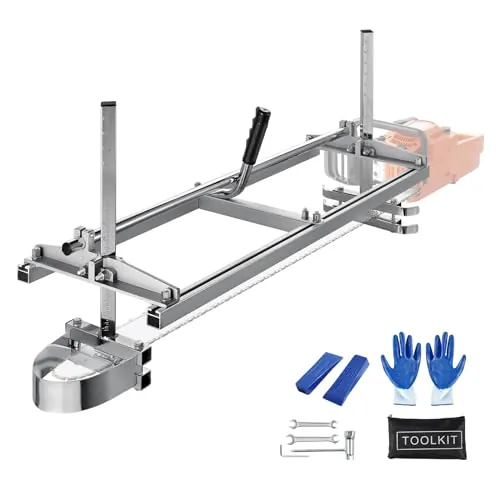 VEVOR Aserradero Móvil Gruminette 355-914 mm Aserradero Portátil de Cadena con Barra Guía de Acero Galvanizado y Espesor de Corte 5,08-300 mm Astilladora de Madera para Constructores Carpintería