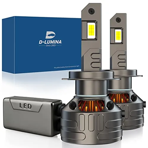 D-Lumina H7 LED Canbus Bombilla 160W 30000LM, Chip CPS 6500K 500% Brillante, Refrigeración de Tubo de Cobre Grueso, Luces de Lámpara LED-2 años de Garantía, 2 piezas