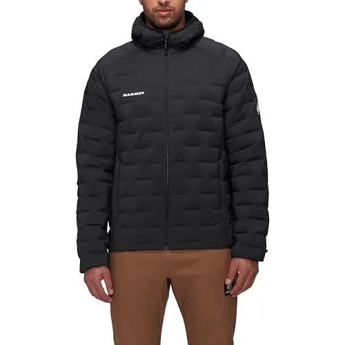 Mammut Sender IN Hooded Jacket Men – Chaqueta Aislante Ligera con Capucha para Hombre | Cazadora de Invierno para Montaña y Uso Diario | Talla L, Negro