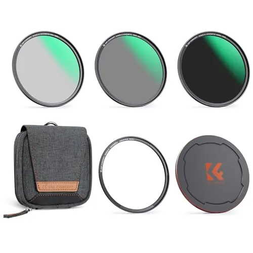 K&F CONCEPT Nano-Xcel 95mm Filtros Magnéticos,Magnetic Filter Quick Swap System Filtro Polarizador (CPL), ND8, ND64, Anillo de Adaptador,Tapa para Lente