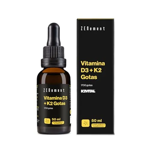 Vitamina D3 + K2 Gotas - 1000 UI D3 y 20 µg K2VITAL - 1700 Gotas, 50 mL