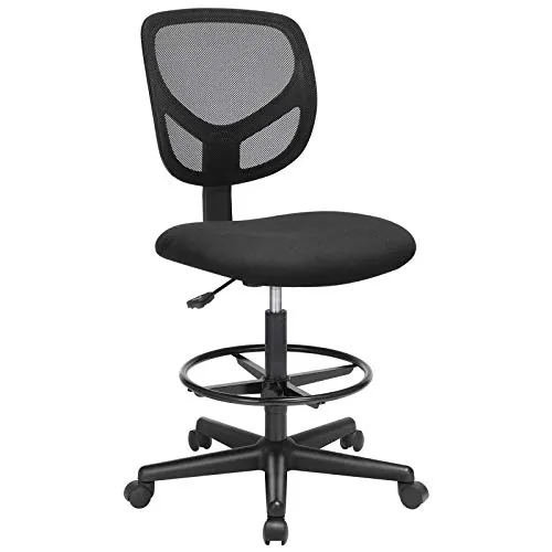 SONGMICS Silla de Oficina, Silla Ergonómica de Escritorio, Sin reposabrazos