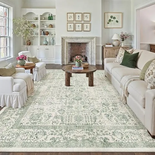 HUGEAR Alfombra Salon 300x400cm Verde Antideslizante