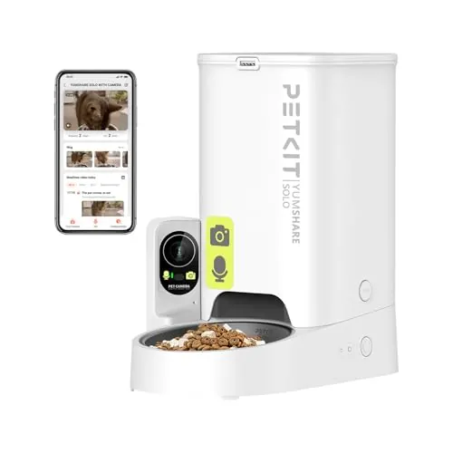 PETKIT Comedero Gato Automatico con Cámara, 1080P HG, Función AI, Dispensador Comida Gatos/Perros 3L, 2.4G WiFi, Audio Bidireccional, App Control, Cuenco de Acero Inoxidable