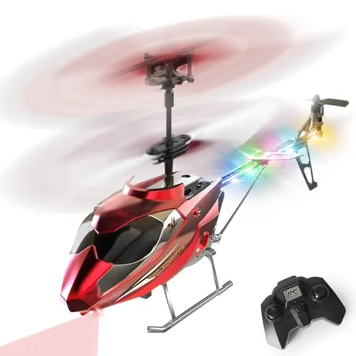 VATOS RC Helicóptero - Helicóptero teledirigido 2.4G con luz LED, Altura Fija, despegue con una Sola tecla, Aviones RC para Interiores Regalos de Fiesta Ideales para niños y niñas
