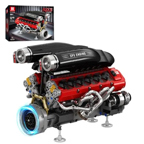Reobrix Kit de Construction de Moteur V12, Modle de Moteur de Supercar