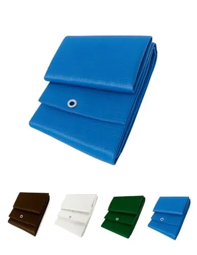 JARDIN202 - Toldo Reforzado Impermeable | Lona Multiusos | con Ojales | Seleccione Medida | 4X6M. (Azul)