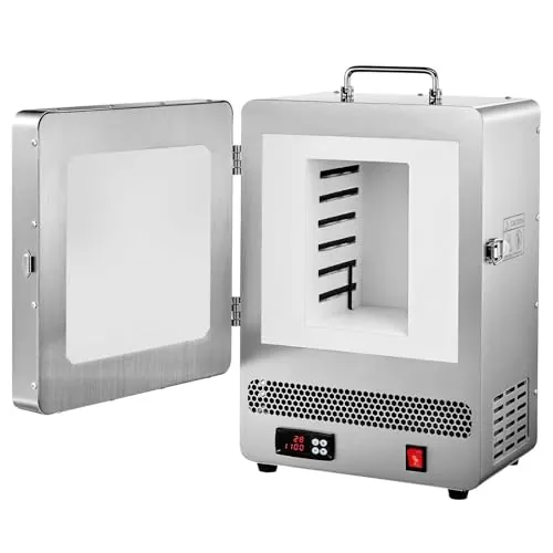 VEVOR Horno de Fusión Eléctrico 1650 W, Temperatura Máxima 1200 ℃, para Fundición a la Cera Perdida, Arcilla, Recocido de Metales, Vocción de Cerámica y Control de Temperatura, 535 x 405 x 345 mm