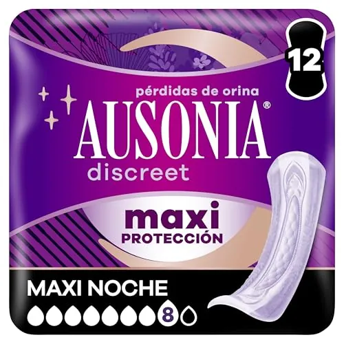 Ausonia Discreet Compresas Ultra Día Y Noche, Pack de 48, Para Pérdidas De Orina Para Mujer, Extra Segura Y Discreta