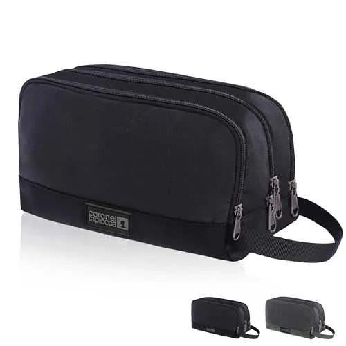 Coronel Tapiocca - Neceser Viaje para Hombre | Bolsa de Aseo compacta con 3 Compartimentos, Ideal para Viaje, Trabajo, Deporte o Vacaciones