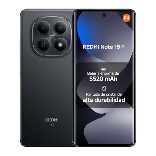 XIAOMI REDMI Note 15 5G Smartphone 8+256GB Negro batería de 5520 mAh