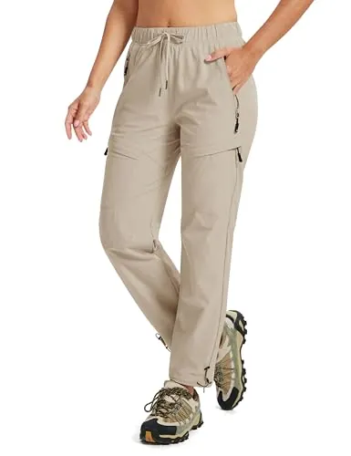MoFiz Pantalones Trekking Mujer Cargo Senderismo Caqui EU L