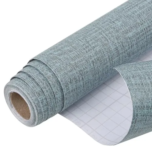 Arthome Vinilo Adhesivo Muebles,Papel Pintado Autoadhesivo,Adhesivo Contacto Papel Vinílica Decorativo para Dormitorio,Encimeras,Armarios,Removible para Revestimiento,Azul Grasscloth,40cmx6m