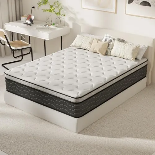 DEWINNER Colchones 135x190| Altura 27 cm | Colchones Viscoelástico con Muelles Ensacados| 7 Zonas | Firmeza Media | Transpirable y Ergonómico| Elección Ideal para Dormitorios y Apartamentos