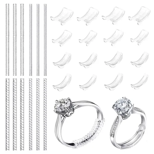 Amexo 36 Piezas Ajustador de Tamaño de Anillo para Anillos Sueltos Reductor Anillo Invisible Protectores de Anillo para Mujeres y Hombres Ajustador Anillo Transparente Apto Para Todos Anillos