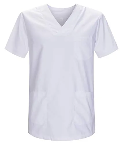 MISEMIYA - Casaca Unisex MÉDICO Enfermera Uniforme Limpieza Laboral ESTÉTICA Dentista Veterinaria Sanitario HOSTELERÍA - Ref.817 - M, Blanco