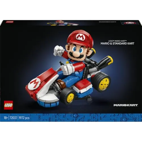 LEGO Super Mario: Mario Kart - Mario y Kart Estándar 72037 | Set para adultos, maqueta de coche, figura articulada, set del Videojuego de Nintendo, regalo gamer, 1972 piezas