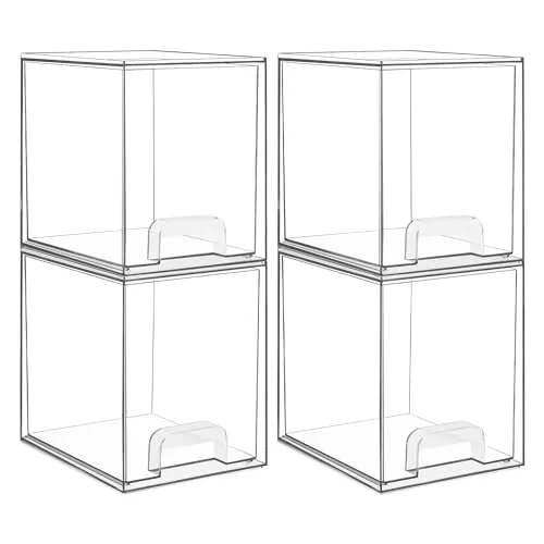 Vtopmart Juegos de 4 Cajones Apilables, Organizador de Maquillaje