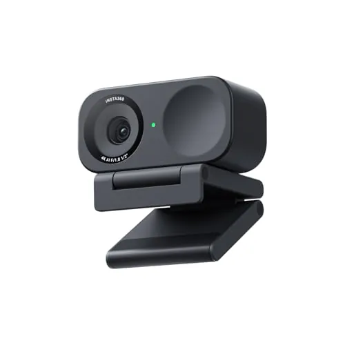 Insta360 Link 2C Paquete Estándar Negro Grafito - Webcam 4K PC/Mac, Sensor 1/2", Encuadre automático, HDR, cancelación de Ruido por IA, Control por Gestos para Streaming, videollamadas, Gaming