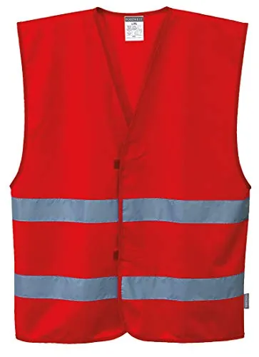 Portwest Chaleco Iona, Tamaño: L/XL, Color: Rojo, F474RERL/XL