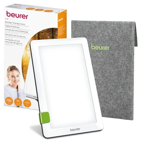 Beurer TL 30 Lámpara de luz diurna, simulación de luz diurna, intensidad de luz de aprox. 10.000 lux a una distancia de 10 cm, dispositivo médico con tecnología LED, sin rayos UV, con pie variable