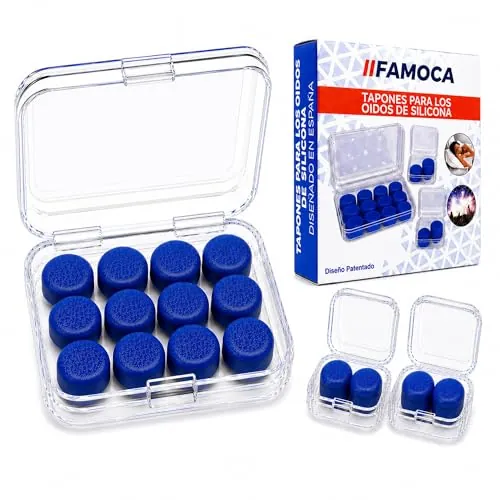 Tapones Para Dormir Silicona Moldeable Reutilizable Antiruido Comodos Oidos Sensibles Azul Reducen Ruido Ronquidos Vecinos Viaje Estuche Portatil Ajuste Personalizado Descanso Profundo Uso Diario