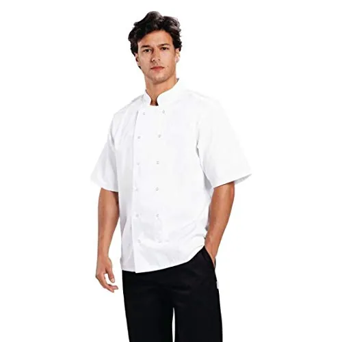 Whites Chefs Apparel B250-M Boston - Chaqueta de manga corta, talla M, color blanco