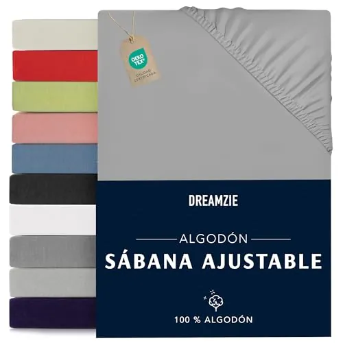 Dreamzie - Sábanas Bajeras 70x190/200cm Ajustable - 100% Algodon - Jersey